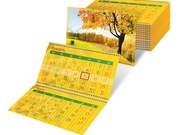 заказать печать 1 000 календарей квартальных трехблочных, стандартная сетка, 3 пружины